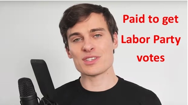Labor propagandist Jordan Shanks, aka Friendlyjordies, paid by the ACTU to promote the Labor Party