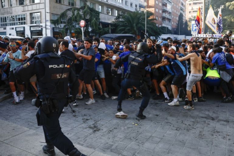 Police clash with French fans, while Palestine flag banned at Real Madrid