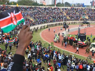 Heavy security after deadly violence in Kenya as thousands turn out to mourn former PM Odinga