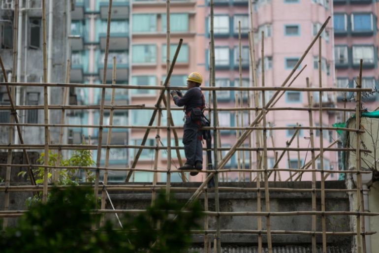 What is bamboo scaffolding and how did it worsen the Hong Kong fire?