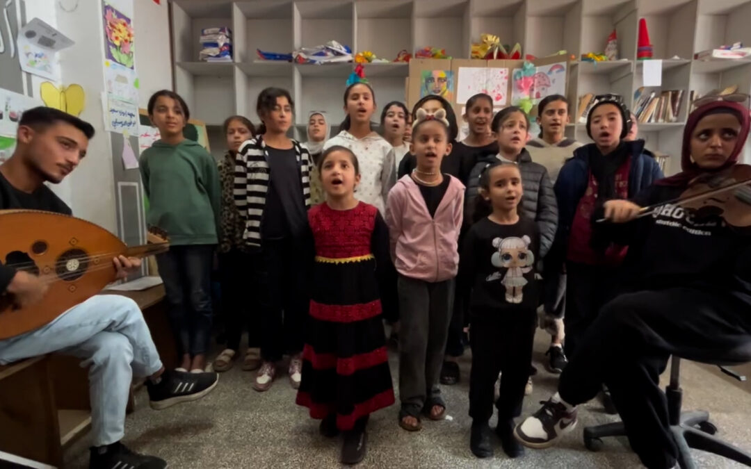 Palestinian children from Gaza’s Nuseirat Choir perform viral ‘drone song’