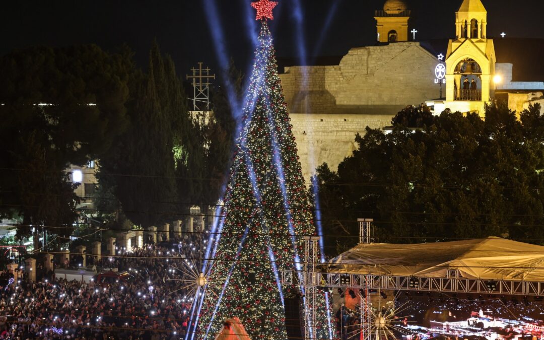 Bethlehem lights up Christmas tree amid hopes for economic recovery