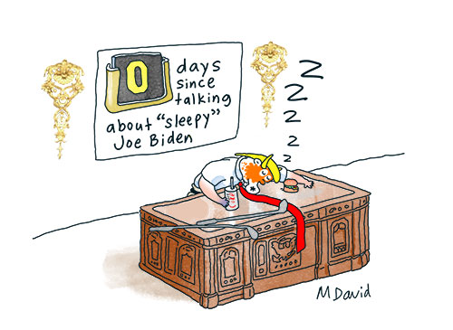 CARTOONS: Donald Trump is not 'falling asleep' in the White House