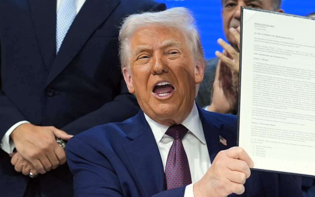 Trump’s ‘Board of Peace’ sees Hamas disarmed and glitzy Gaza towers