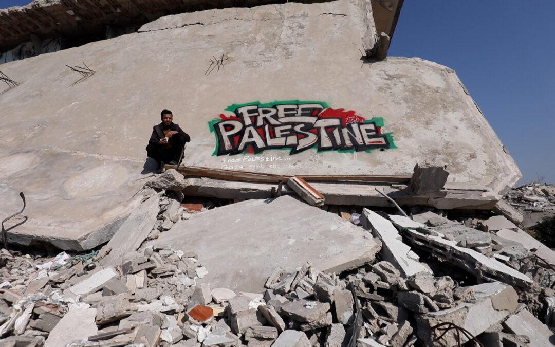 The Gaza graffiti artist using shattered buildings as a canvas