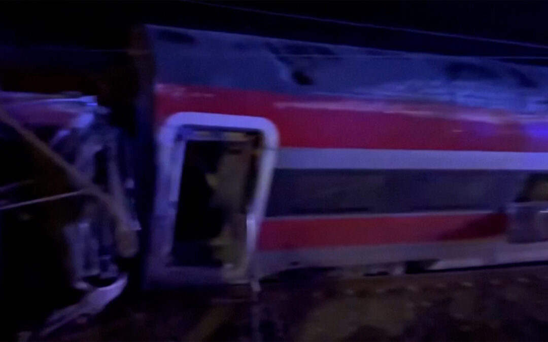 Aftermath of deadly train collision in southern Spain