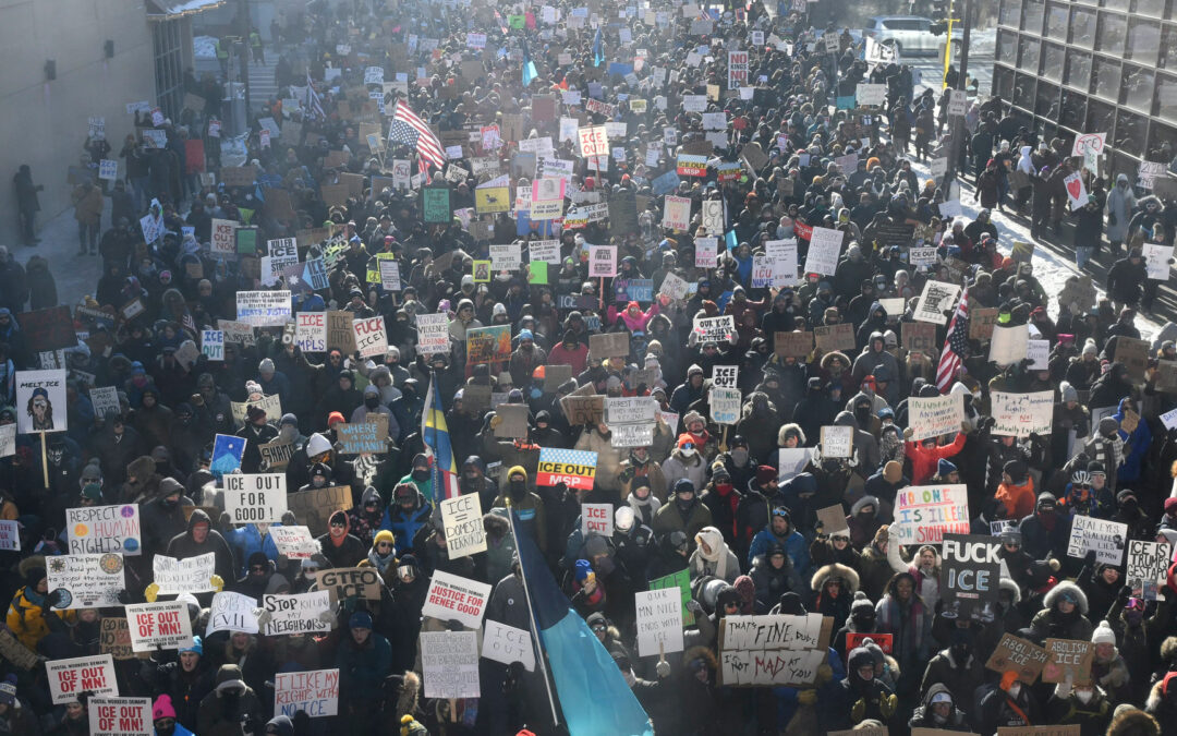 Video: Anti-ICE protest held in Minneapolis after second US citizen killed