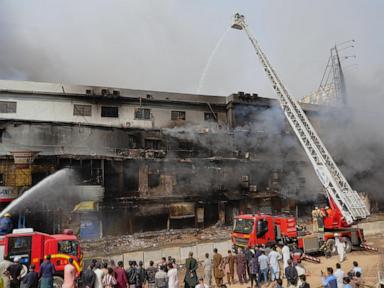 Death toll in Karachi shopping plaza fire rises to 10 as search continues for missing