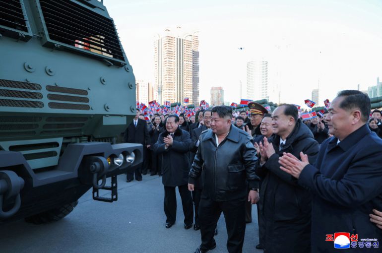 N Korea’s Kim unveils 50 rocket launchers ahead of key congress