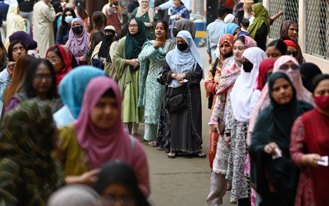 Voters flock to polling stations as Bangladesh holds landmark election