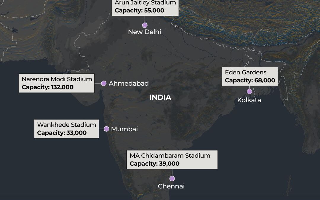 ICC Men’s T20 Cricket World Cup 2026 explained in maps and charts