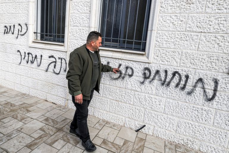 Israeli settlers deface, set fire to West Bank mosque during Ramadan
