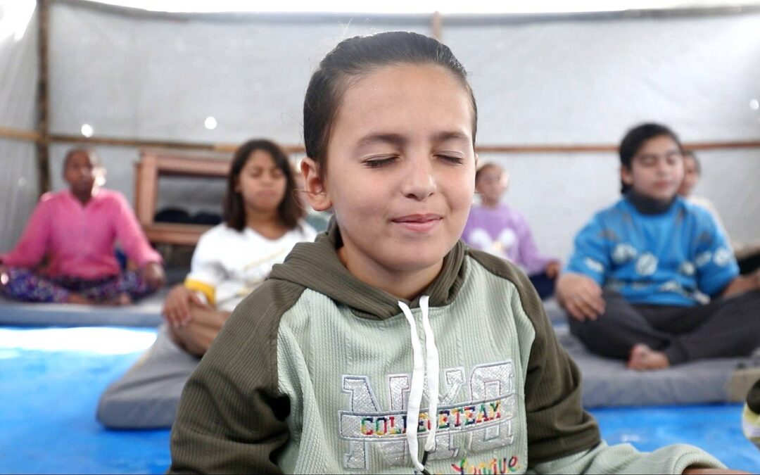 Yoga classes aim to bring moments of peace to Gaza’s traumatised children