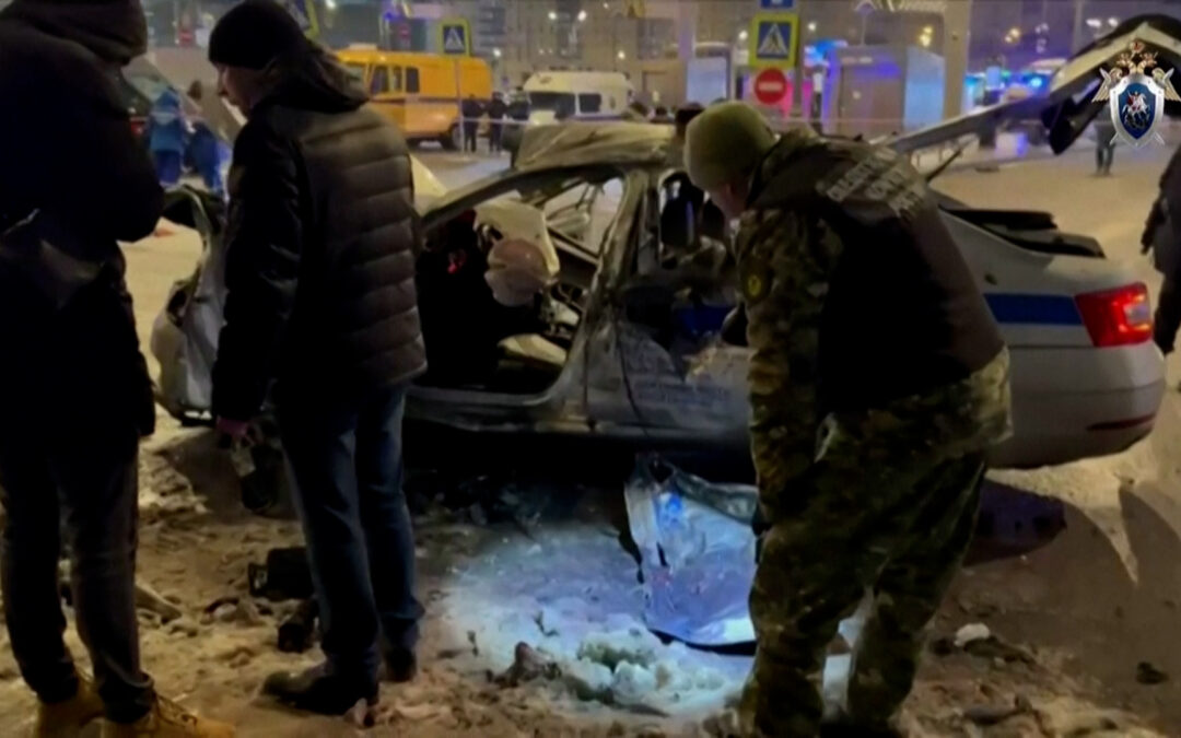 Blast kills policeman in Moscow train station on Ukraine war anniversary