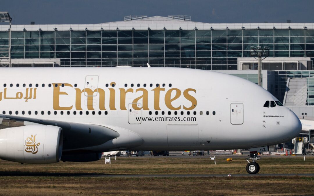 Moment drone strikes Dubai International Airport