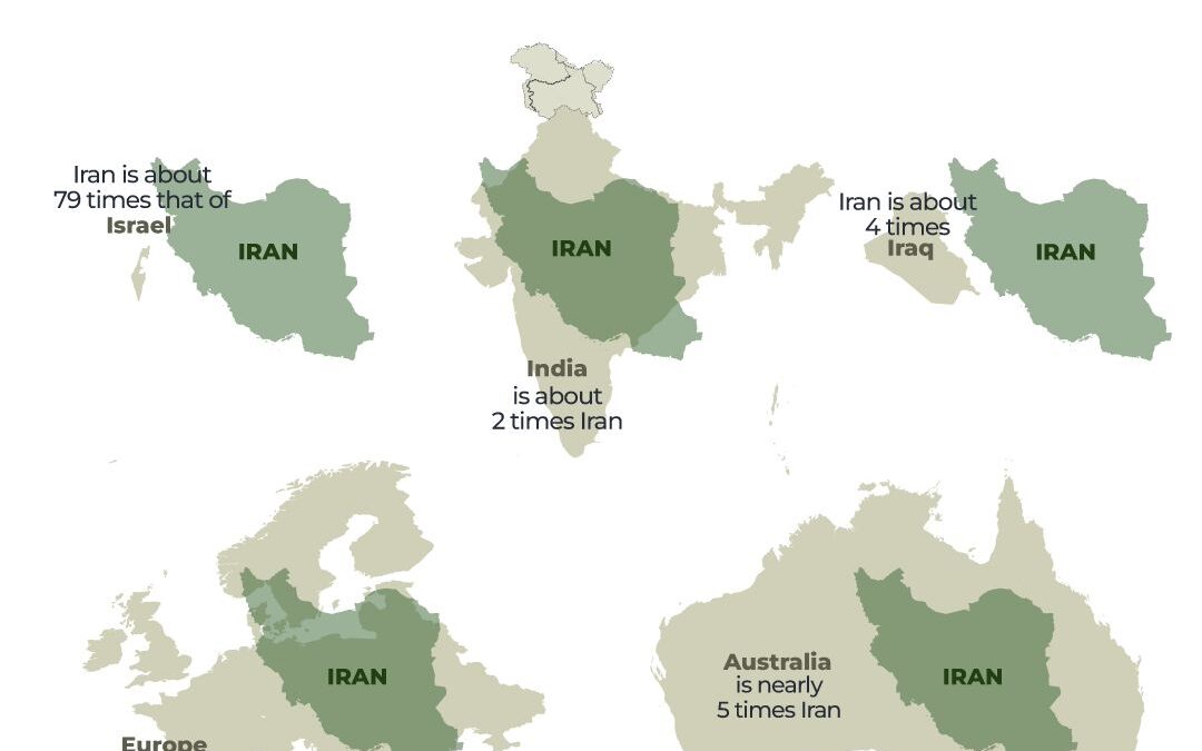 Map shows how big Iran is compared with the 50 US states