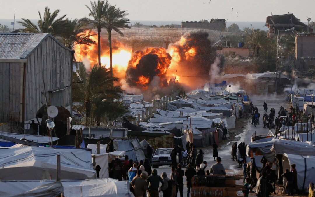 Video shows Israeli strike hitting displacement camp in Gaza