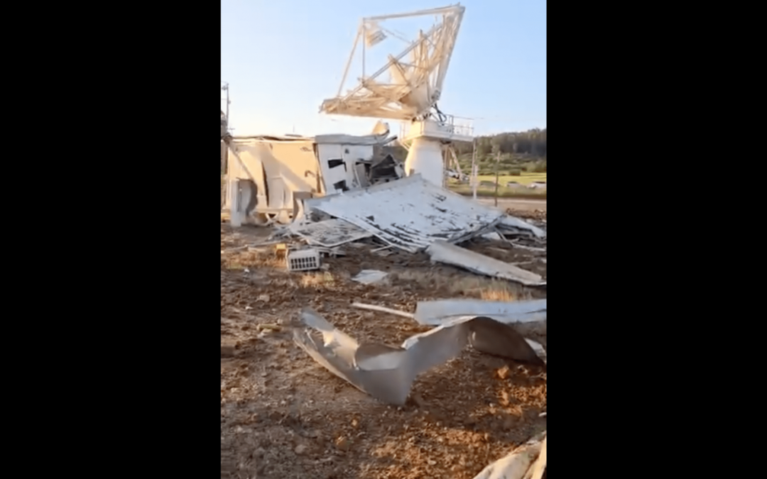 Moment ‘Hezbollah missile’ strikes Israeli radar station