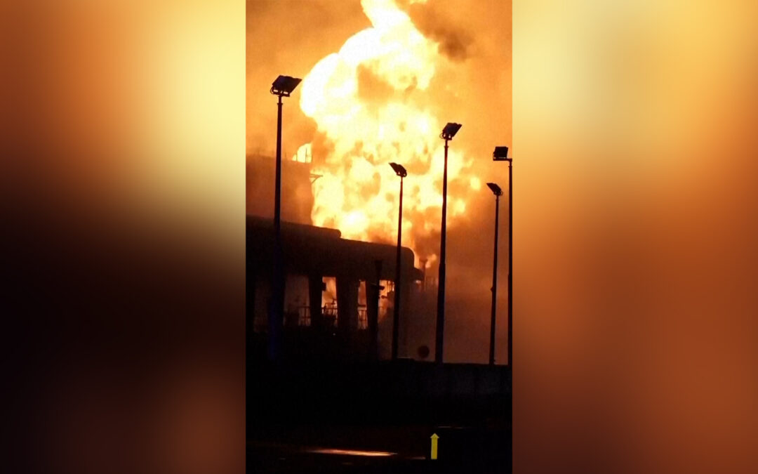 Fuel tank fire rages in Bahrain after Iranian attack