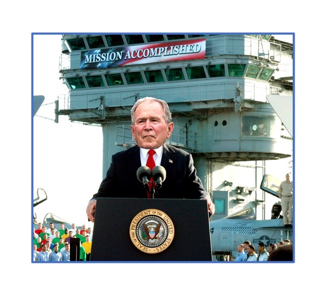 Bush repeats ‘Mission Accomplished’ stunt
