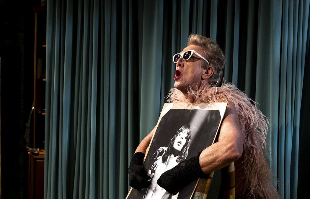 You know you’re alive with Simon Burke in full flight on stage in The Elocution of Benjamin Franklin