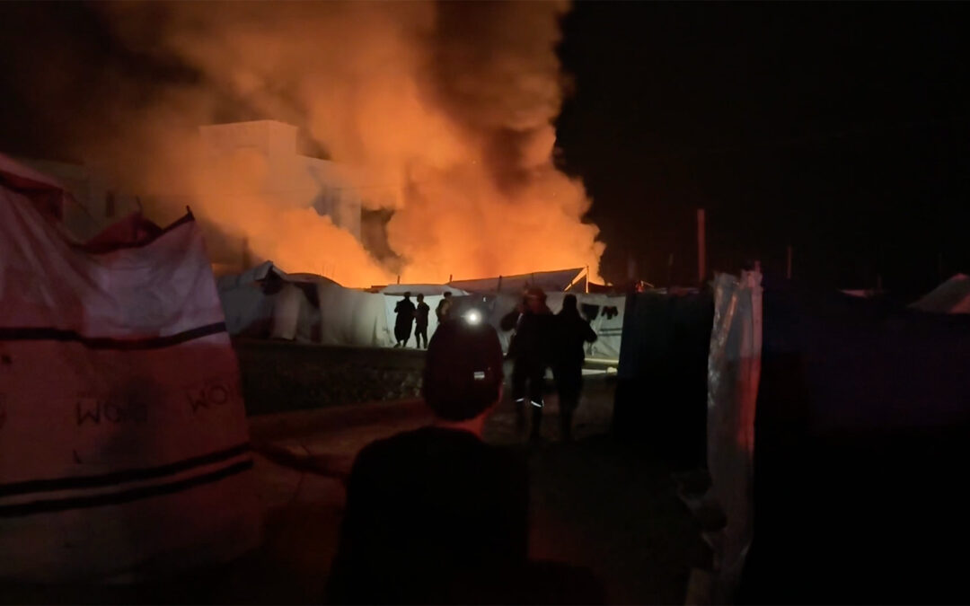 Fire erupts at Gaza camp after Israeli attack hits tents