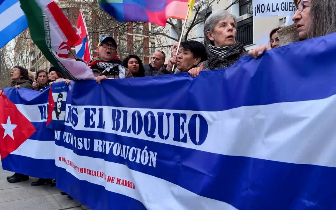 Madrid protest against US blockade of Cuba