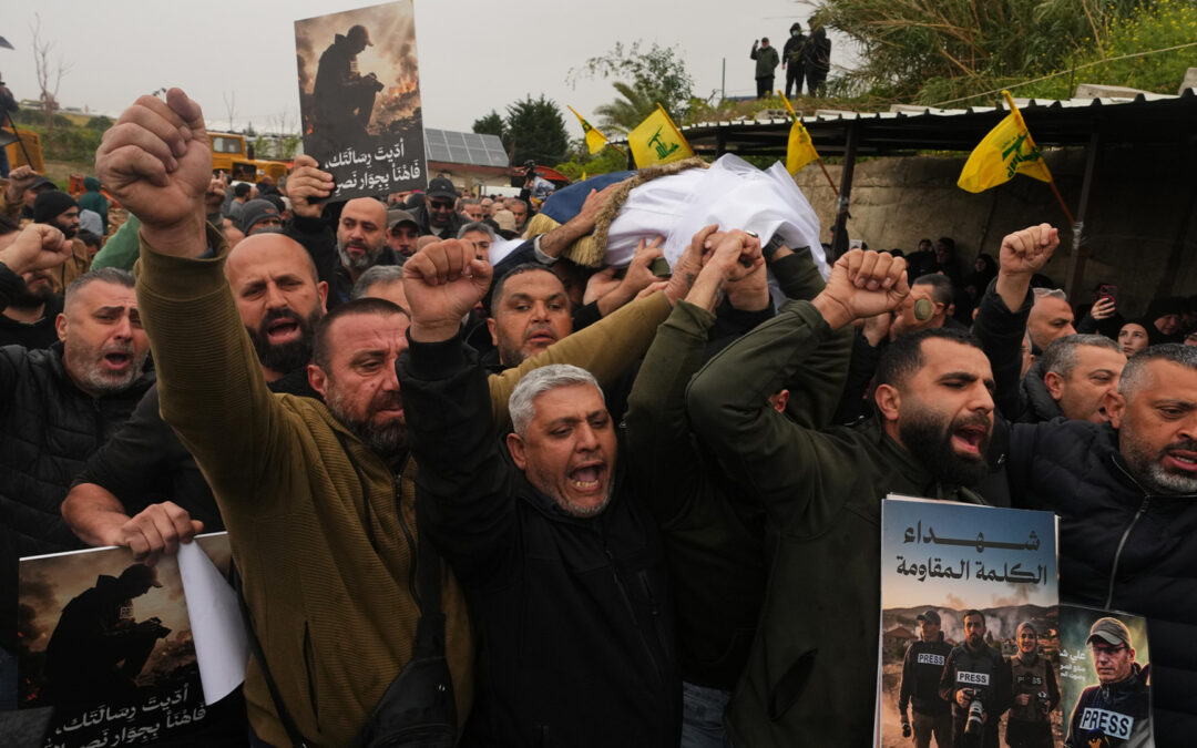 Funeral held for Lebanese journalists killed in Israeli strike