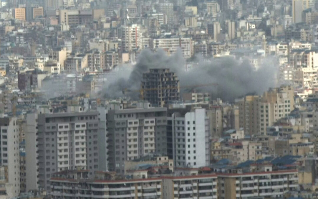 Smoke rise from Beirut suburbs following Israeli attack