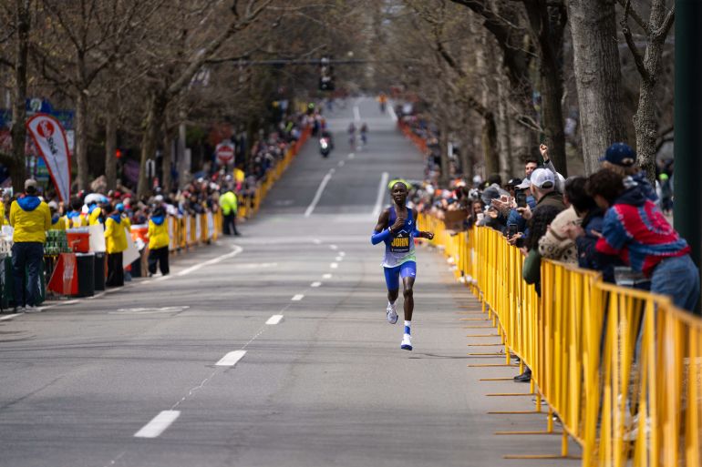 Kenya’s John Korir, Sharon Lokedi win Boston Marathon on record-breaking day