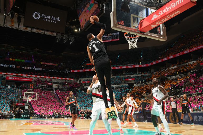 Wembanyama makes history as Spurs defeat Blazers in Game 1