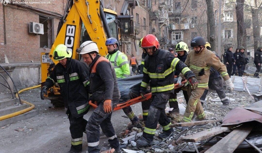 Russian attacks on Ukraine kill at least five, damage ship in port