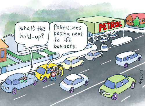 CARTOONS: Pollies, petrol prices and Trump's imperious plans