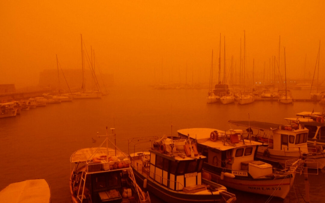 Crete turns orange as Saharan dust sweeps in