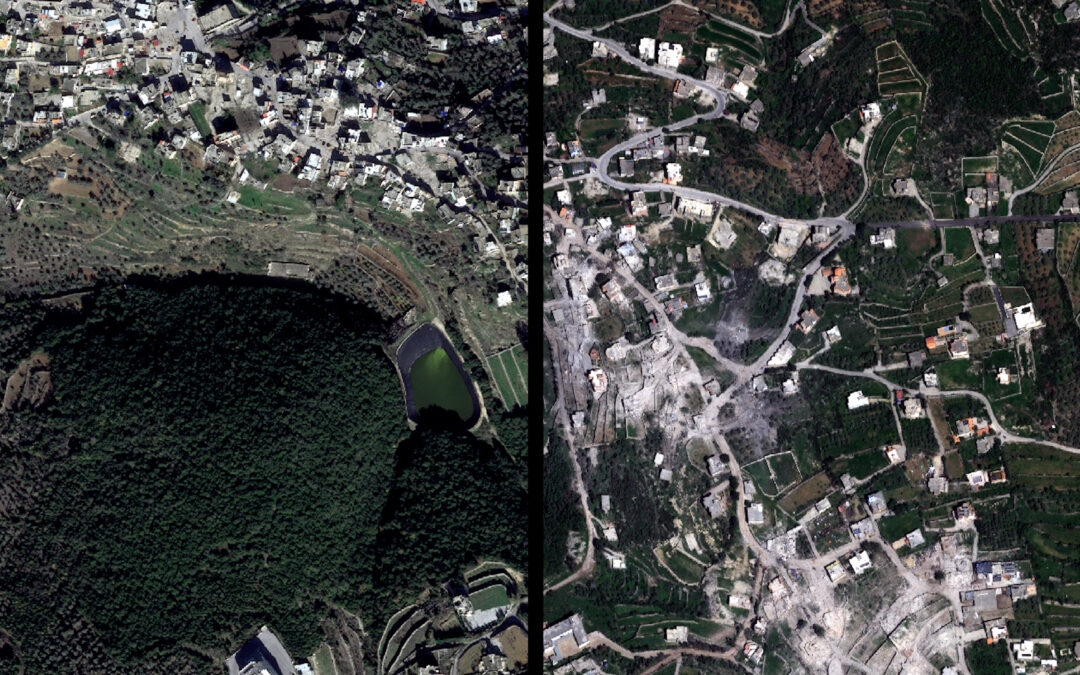 Satellite images show scale of Israeli destruction of south Lebanon towns