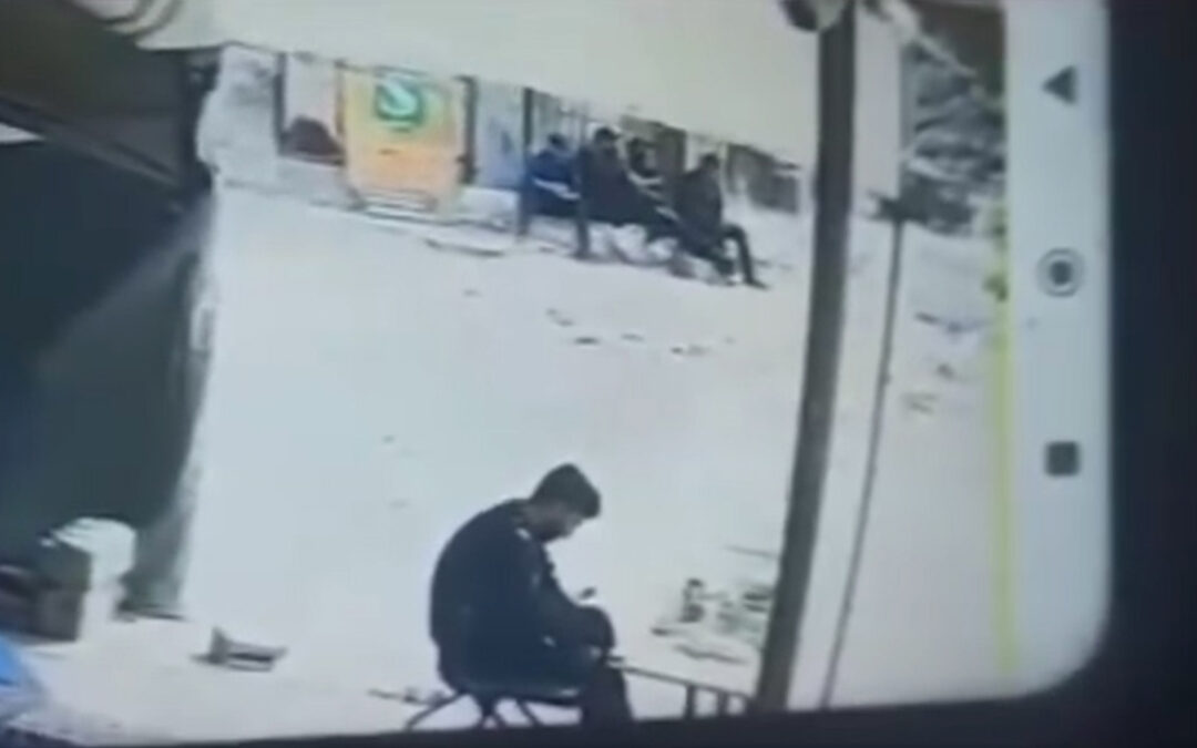 CCTV footage shows moment Israeli strike targets Palestinians