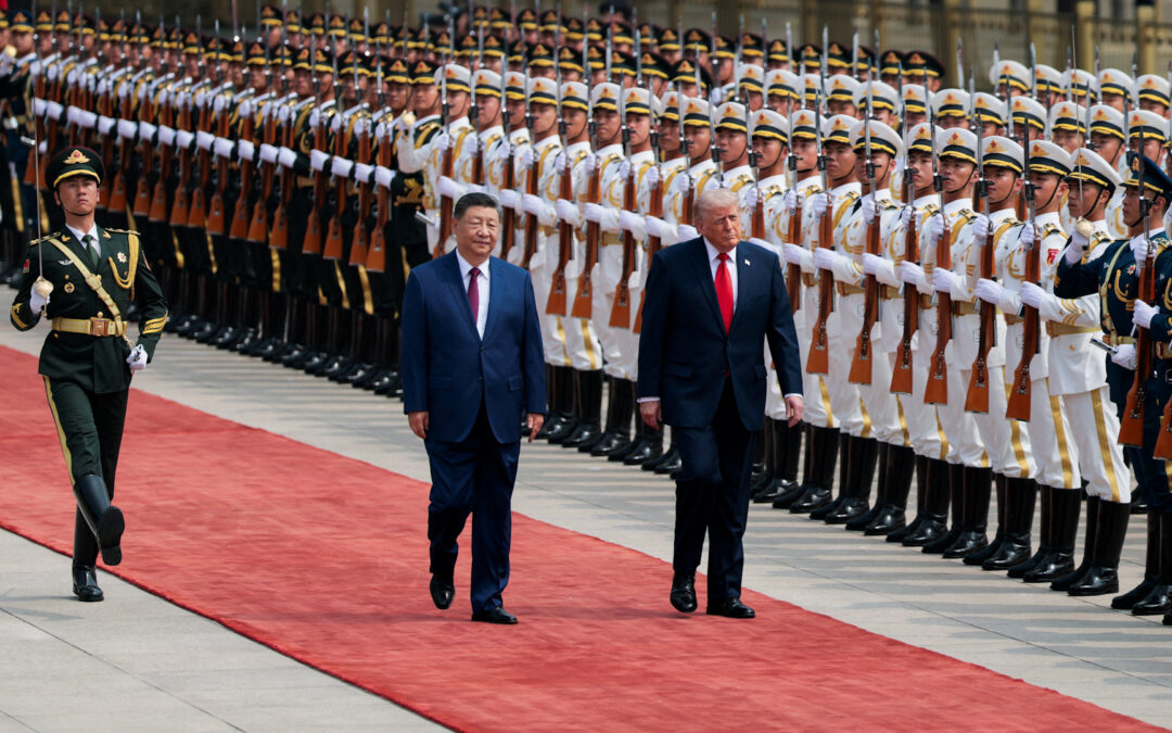 Xi Jinping welcomes Donald Trump with ceremony ahead of high-stakes meeting