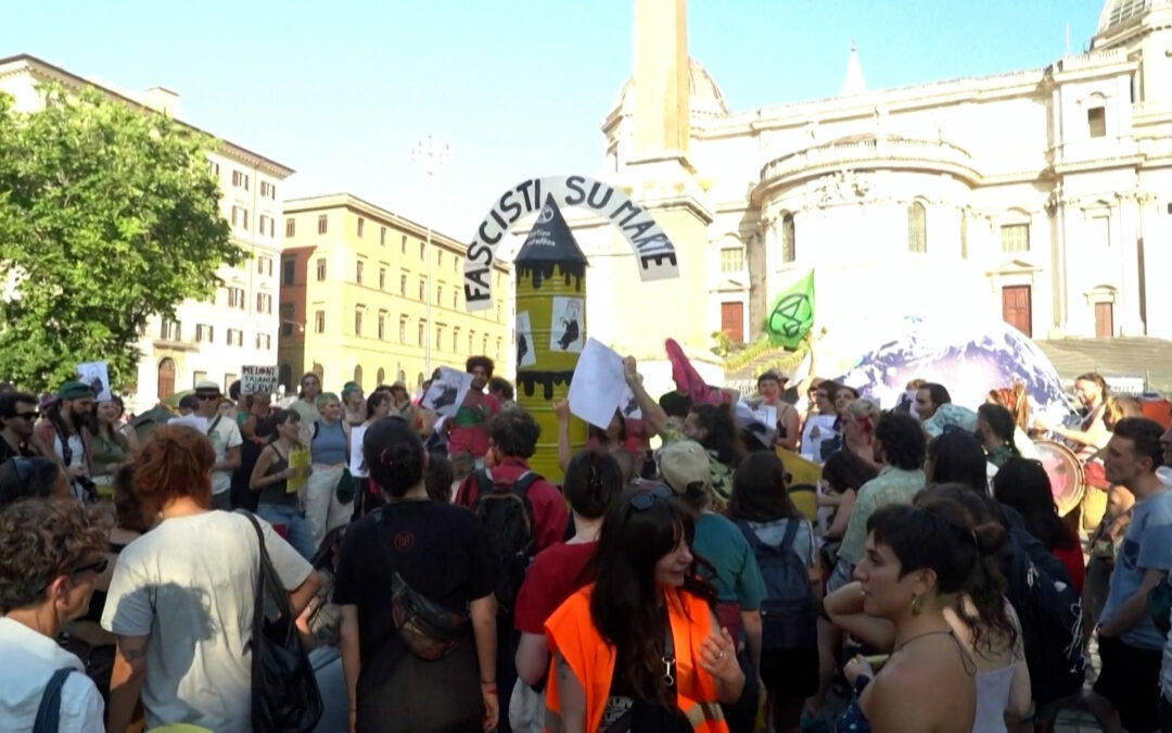 Protesters want to send ‘fascists to Mars’ aboard mock rocket