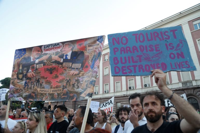 Thousands protest in Albania against coastal resort linked to Jared Kushner