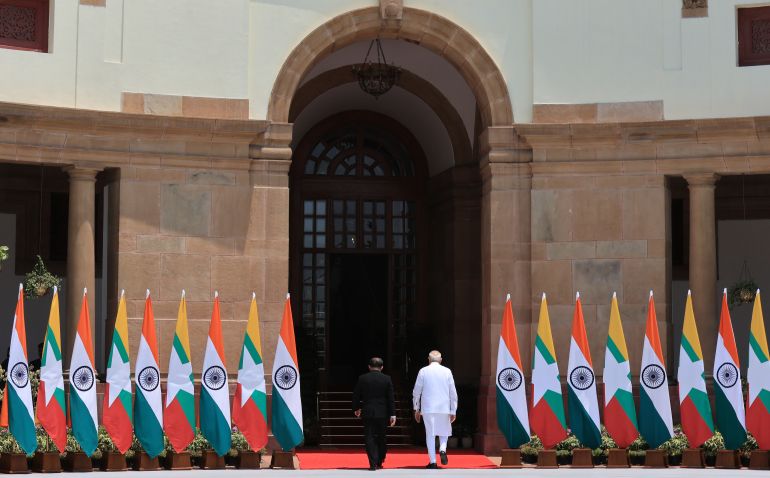 Indian PM Modi meets Myanmar military gov’t leader in New Delhi