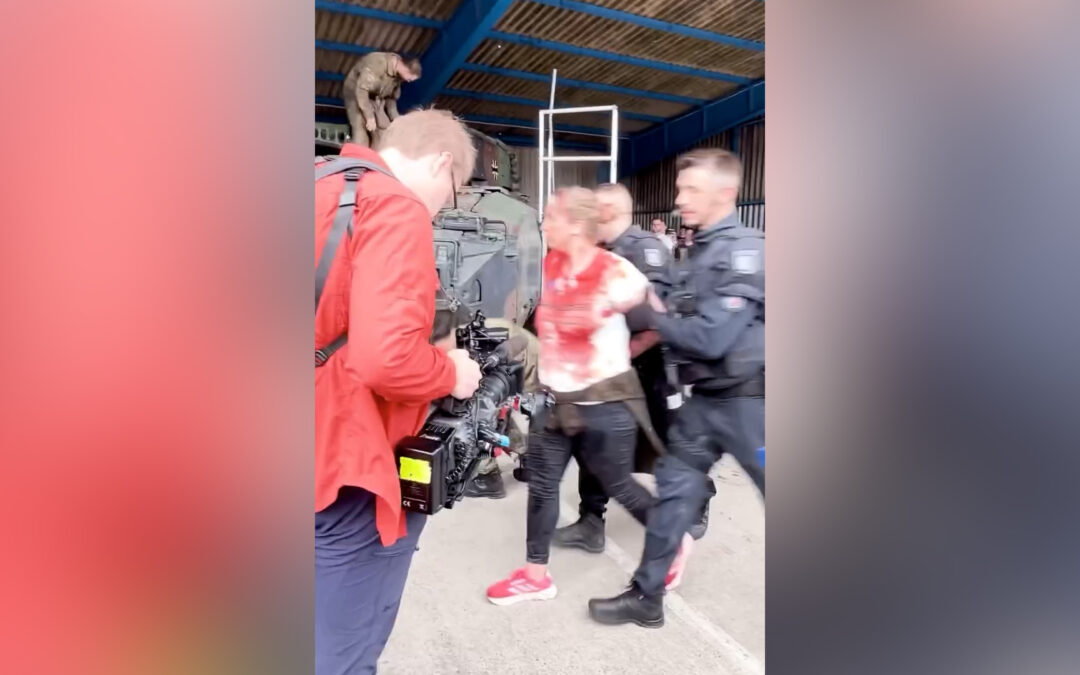 Activists disrupt German military exhibit over arms sales to Israel