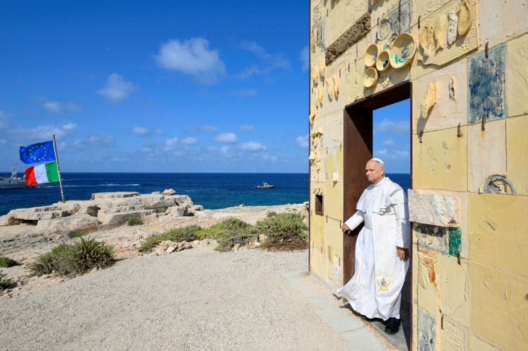 Pope Leo urges migrant protection, integration on visit to Lampedusa