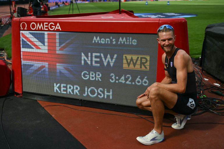UK’s Josh Kerr smashes longstanding world mile record in London