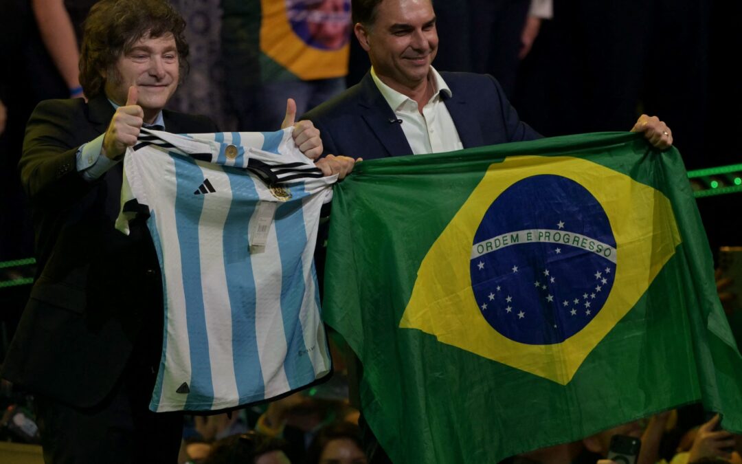 Bolsonaro’s son begins Brazil presidential bid with Netanyahu, Milei kudos