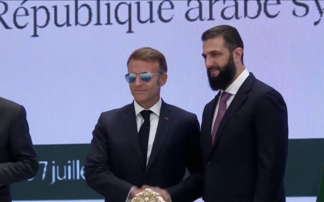 Several hurt in Damascus blasts as Macron meets Syria’s Sharaa