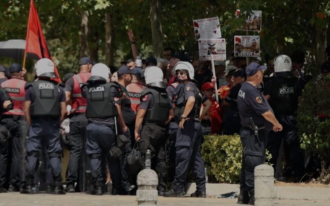 Albanian protesters pelt lawmakers’ cars over resort projects