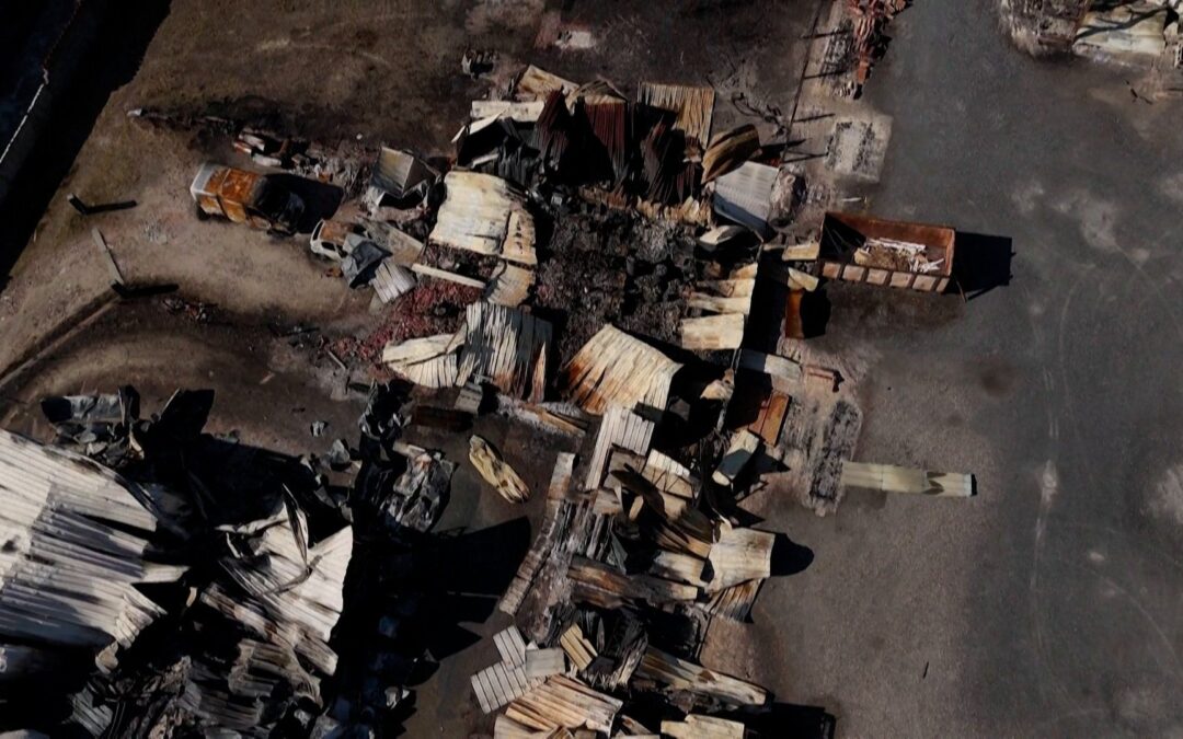 Wildfire leaves Biscarrosse commercial district in ruins