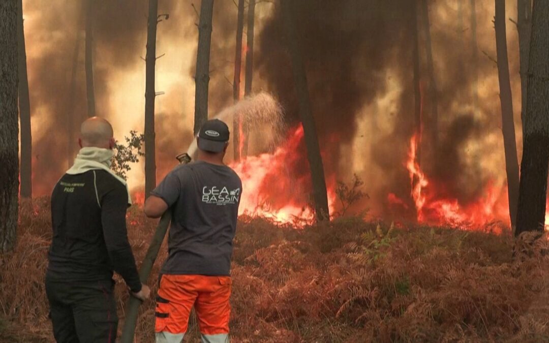 Bordeaux wildfire battle continues amid extreme heat