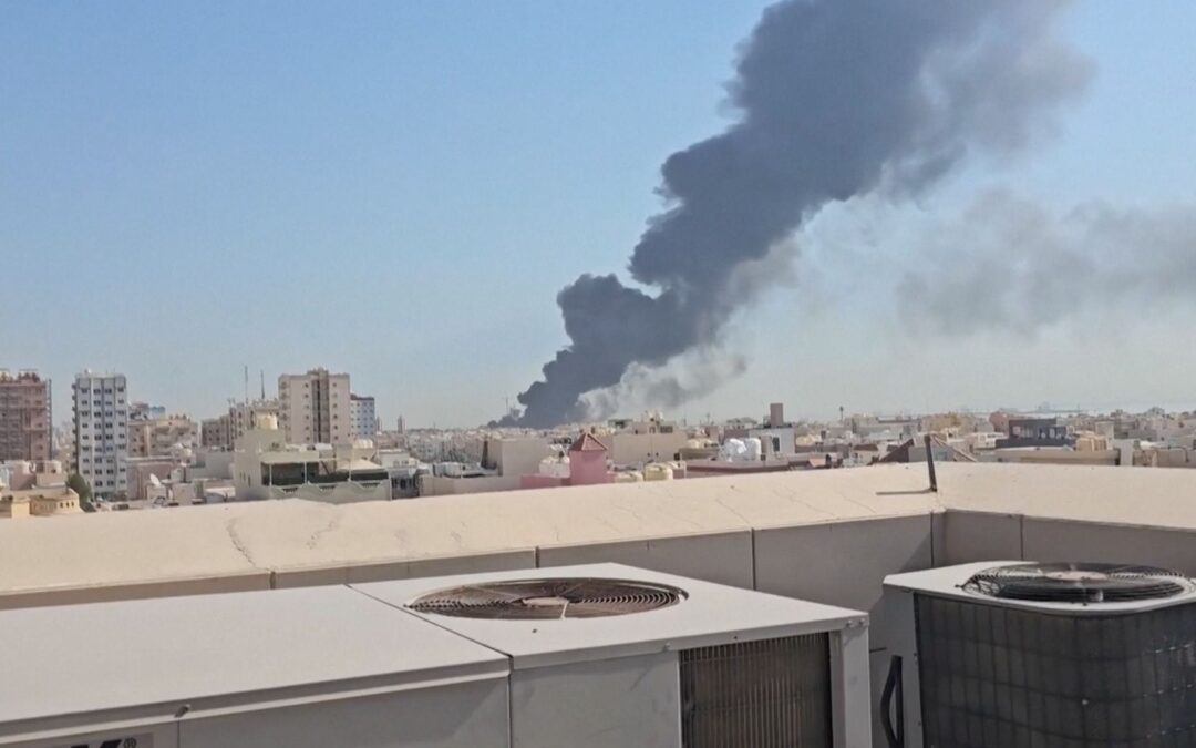 Plumes of smoke rise over Kuwait after repeated Iranian attacks