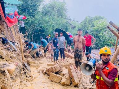 At least 5 children die in monsoon landslide at a Rohingya camp in Bangladesh
